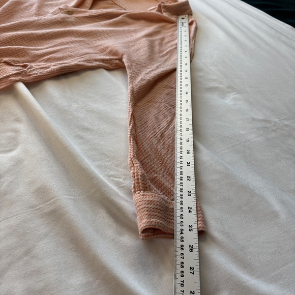 Free People Collared‎ V-Neck Long Sleeve Cotton Cover-Up Top High/Low Peach XS - Picture 7 of 12